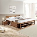 Ver imagem 1 de Cama King Multifuncional Madeira Maciça Irara CabeCasa MadeiraOriginals Marrom/Caramelo