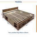 Ver imagem 2 de Cama King Multifuncional Madeira Maciça Irara CabeCasa MadeiraOriginals Marrom/Caramelo