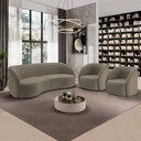 Ver imagem 1 de Conjunto Sofá Sala de Estar Bipartido 288cm e 2 Poltronas Clarke Veludo Castor G45 - Gran Belo