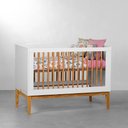 Ver imagem 1 de Berço Mini Cama Noah Wood com Pés Square Mel - Branco Fosco Abra Casa