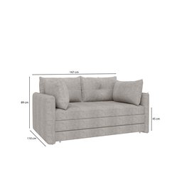 Sofá Cama Casal para Sala de Estar 02 Lugares 167cm Madri - 4