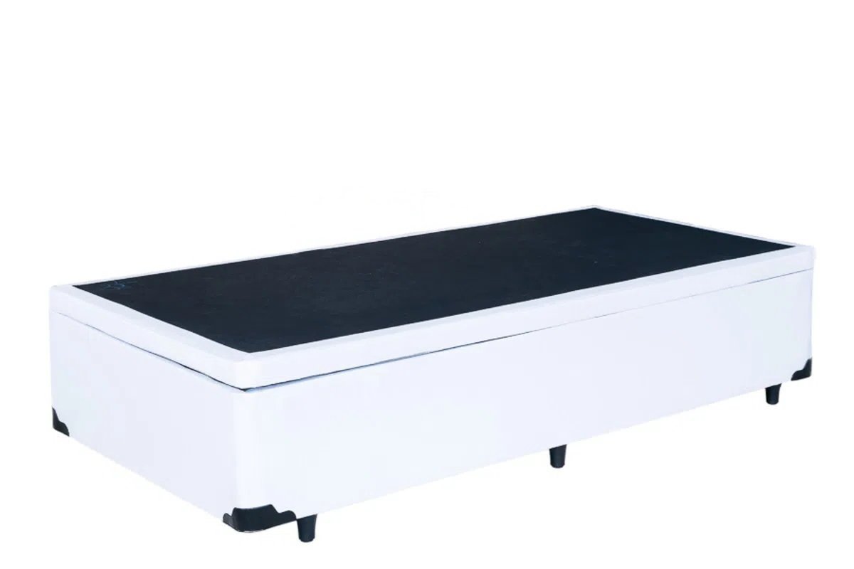 Cama Box Baú Solteiro Black AColchões Síntetico Branco - 2