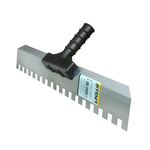 Desempenadeira Aço Rodo Dentada Reforçada 48cm X 8,5cm Stein