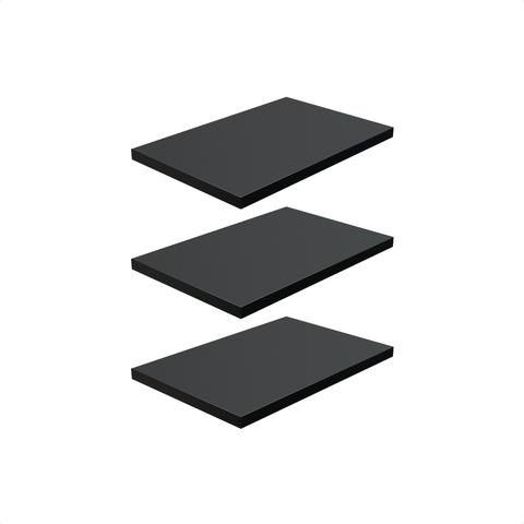 Kit 3 Prateleira Preta 30X20 + Suporte Flutuante Mdf  Organizadora Decoração Cozinha Banheiro Sala