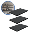 Ver imagem 2 de Kit 3 Prateleira Preta 30X20 + Suporte Flutuante Mdf Organizadora Decoração Cozinha Banheiro Sala