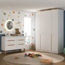 Ver imagem 1 de Quarto Infantil/Juvenil com Guarda-Roupa e Cômoda Sky Yescasa Branco/Olmo Italiano