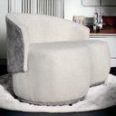Ver imagem 4 de Namoradeira Beatriz 130cm Boucle com Tecido Calacata: Bege / Cinza
