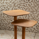 Ver imagem 4 de Kit 2 Mesinhas Laterais de Madeira Maciça Verniz Semibrlho