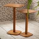 Ver mais imagens de Kit 2 Mesinhas Laterais de Madeira Maciça Verniz Semibrlho