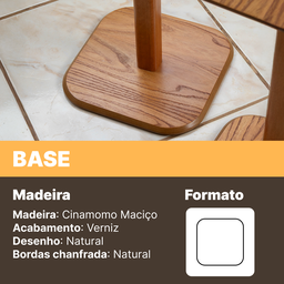Kit 2 Mesinhas Laterais de Madeira Maciça Verniz Semibrlho - 5