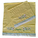 Ver imagem 1 de Jogo de Toalhas bordadas Banho e Rosto. Estampa: Margaridas . Cor: Amarelo. Dohler Artesanalle