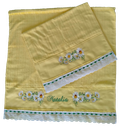 Ver imagem 1 de Jogo de Toalhas bordadas Banho e Rosto. Estampa: Margaridas . Cor: Amarelo. Dohler Artesanalle
