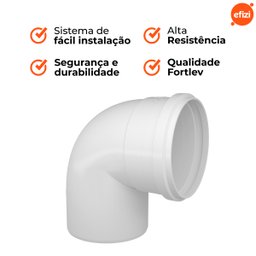 Kit Joelho Esgoto 90º 50 Mm Fortlev - 10 Unidades - 4