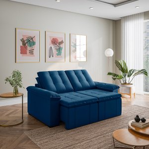 Sofá Retrátil Reclinável 3 Lugares 180cm Veludo com Molas Palmeira CabeCasa MadeiraOriginals