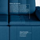 Ver imagem 7 de Sofá Retrátil Reclinável 2 Lugares Veludo Azul Palmeira 180cm CabeCasa MadeiraOriginals
