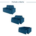 Ver imagem 5 de Sofá Retrátil Reclinável 2 Lugares Veludo Azul Palmeira 180cm CabeCasa MadeiraOriginals