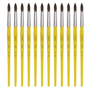 Pincel para Artesanato Pelo de Pônei N. 22 - 12 Unidades