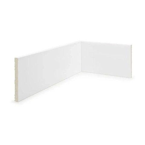 Rodapé Poliestireno 10cm x 10mm x 2,40m Slim Liso Nfr Rodapés Branco Ruffino
