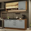 Ver imagem 1 de Armário de Cozinha Compacta 180cm Rustic Cinza Agata Madesa 02