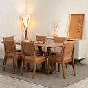 Ver imagem 5 de Conjunto de Jantar Mesa Retangular Avena 6 Cadeiras New Ella - Caramelo