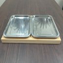 Ver imagem 3 de Tábua de Corte 2 Gavetas Coletoras Inox Home&co Retangular Bambu 4x34x44cm Natural