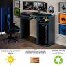 Mesa Gamer Escrivaninha Mesa de Computador Xp 90x78x45 Cores:preto/azul - 2