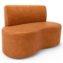 Ver imagem 2 de Sofá 2 Lugares 140cm Orgânico para Sala de Estar Living Larissa L02 Couríssimo Canela - Lyam Decor