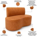 Ver imagem 3 de Sofá 2 Lugares 140cm Orgânico para Sala de Estar Living Larissa L02 Couríssimo Canela - Lyam Decor