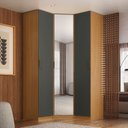 Ver imagem 1 de Guarda-Roupa de Canto Obliquo Espelho 3 Portas 100% MDF Clean Altezza
