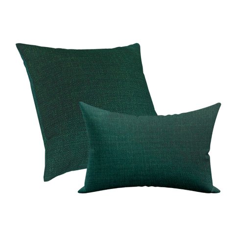 Kit Capas de Almofadas Luxo 50x50 e 30x50cm com Ziper Verde