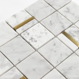 Pastilhas de Pedra Quadrada Mármore Carrara - 5