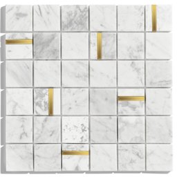 Pastilhas de Pedra Quadrada Mármore Carrara - 1