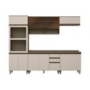 Ver imagem 2 de Cozinha Completa Connect 10 Portas 2 Gavetas com Vidro e Tampo 100% MDF Duna/Cristal - Henn