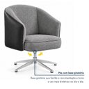 Ver imagem 6 de Kit 2 Poltronas Giratórias Linho Premium Base Alumínio Juliana