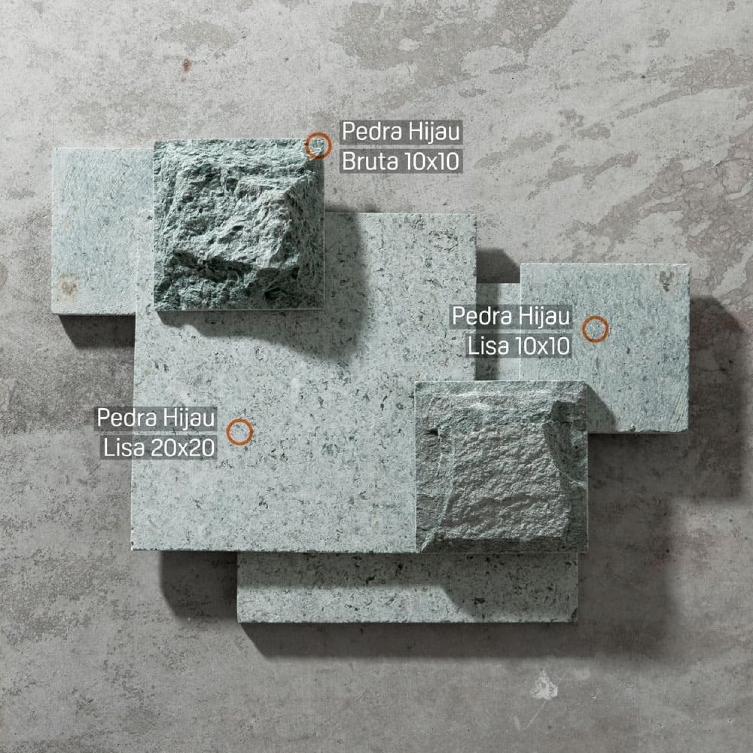 Pedra Hijau Lisa para Revestimento 10cmx10cm M² - 5