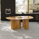 Ver imagem 2 de Mesa de Jantar Aracaju 1.80m Grande Formato Orgânico Alto Padrão Laminado Cinamomo Base Moderna