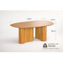 Ver imagem 4 de Mesa de Jantar Aracaju 1.80m Grande Formato Orgânico Alto Padrão Laminado Cinamomo Base Moderna