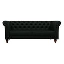 Ver imagem 5 de Sofá Decorativo Sala de Estar Chesterfield 3 Lugares 220cm Couro Verde - Mozzelar