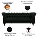 Ver imagem 3 de Sofá Decorativo Sala de Estar Chesterfield 3 Lugares 220cm Couro Verde - Mozzelar