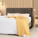 Ver imagem 1 de Cabeceira Cama Box King 1,93m Estofada Havai Veludo Marrom