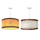 Ver imagem 2 de Lustre Manhattan Moderno Rattan Detalhes Couro Sintético:branco