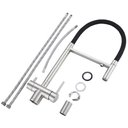 Ver imagem 5 de Torneira Flexível de Bancada Cozinha Gourmet Preta Misturador Monocomando Suporte para Filtro