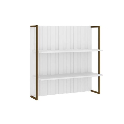 Armário de Cozinha Modulado Bella Ripado 2606 com 2 Prateleiras 80cm Branco