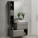 Ver imagem 1 de Gabinete e Espelheira 100cm Plena Superior Elite Cinza/Chumbo/Verde