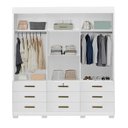 Ver imagem 3 de Guarda Roupa 3 Portas de Correr e 9 Gavetas Itapema Branco