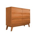 Ver imagem 6 de Conjunto Cômoda Londres 6 Gavetas e Guarda Roupa Solteiro Ouro 2 Portas para Dormitório - Nature