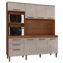 Ver imagem 1 de Armario de Cozinha New Jully 184 Cm com 8 Portas e 2 Gavetas Freijo/baunilha