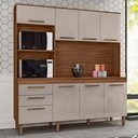 Ver imagem 2 de Armario de Cozinha New Jully 184 Cm com 8 Portas e 2 Gavetas Freijo/baunilha