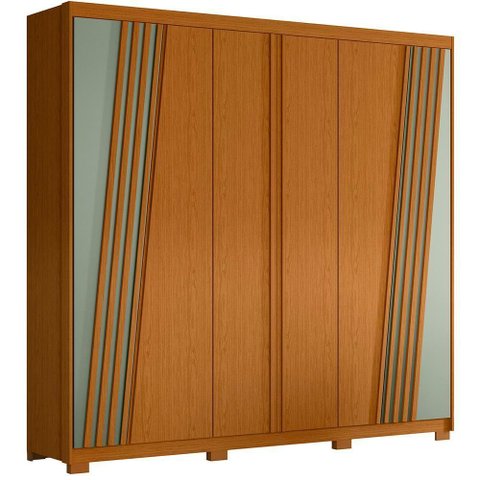Guarda Roupa Ouro Verde Quarto com 6 Portas e 4 Gavetas Cinamomo/salvia Cinamomo/salvia