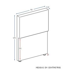 Cabeceira Piave Linho Cinza Solteiro (12x90x125) - Revestida em Linho - Ortobom - 3